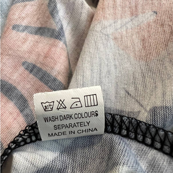 Yathon Women's Sundress Size M in Blue Orange and White Leaves with Pockets - Picture 6 of 6